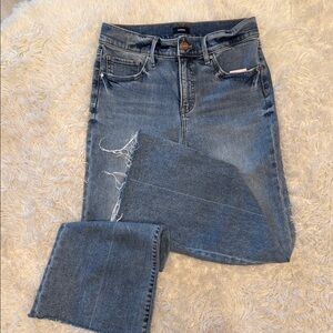 Express Mid-Wash Flare Leg Jeans